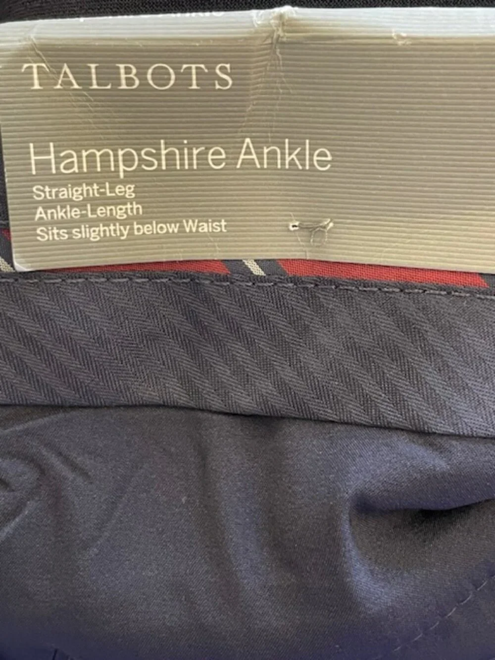 Talbots Hampshire Navy Corpcore Mid Rise Ankle Pants Easy Care Travel NWT 8 - Picture 4 of 10